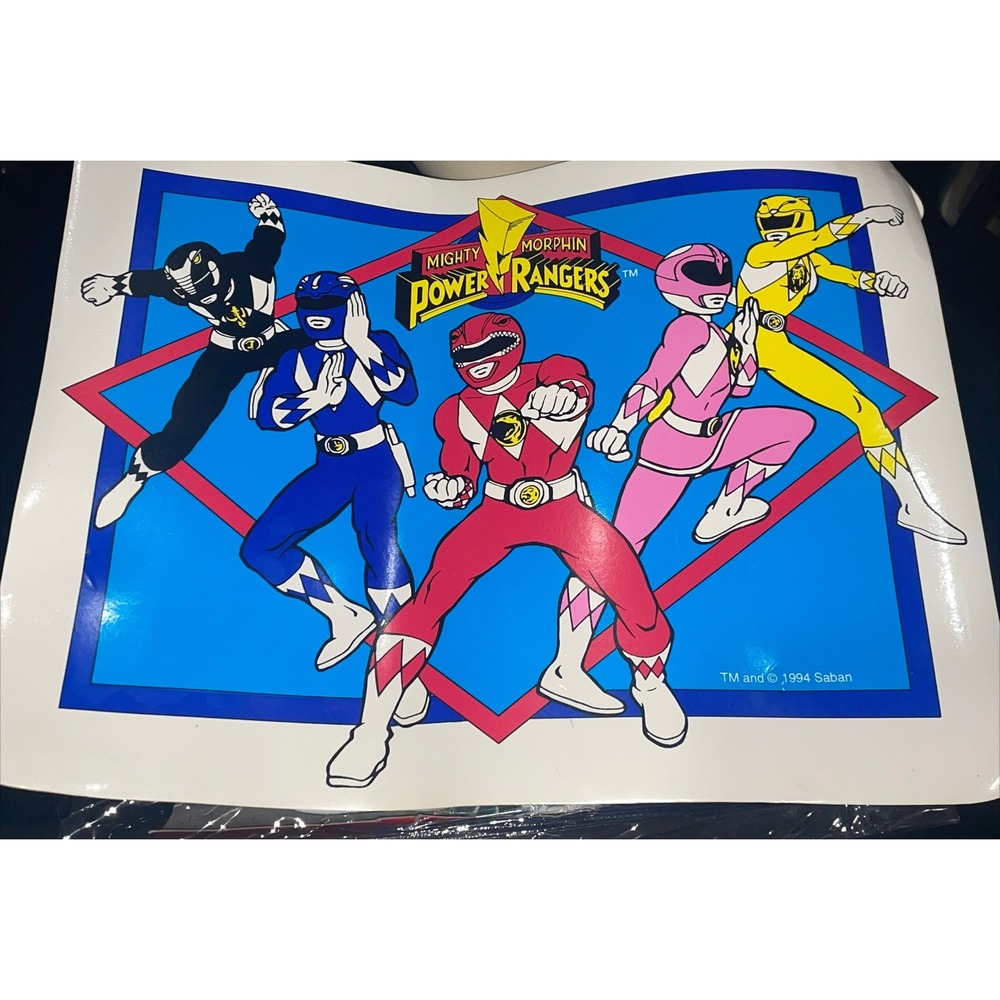 Vintage 1994 Saban Brand Mighty Morphin Power Rangers Placemat